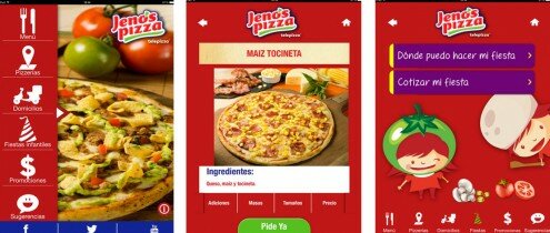 Interfaz de la aplicación de Jeno's Pizza. Imagen: play.google.com/