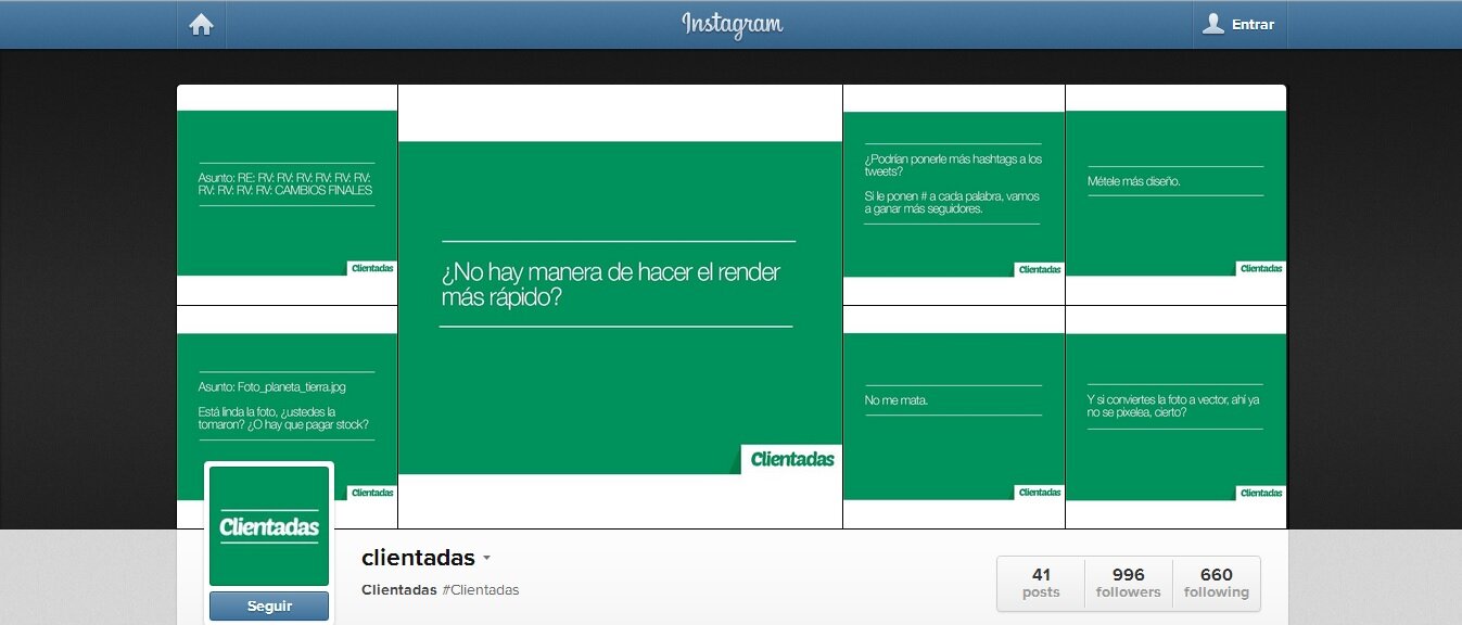 Instagram de @clientadas