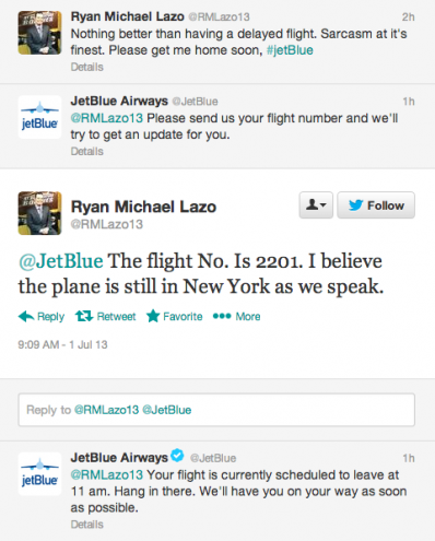 Cuenta de @JetBlue