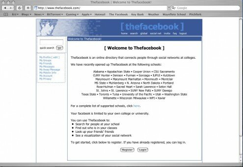 The Facebook en el año 2004 